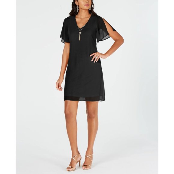 Thalia Sodi Dresses & Skirts - $90 Thalia Sodi Shift Dress With Bell Sleeve Black